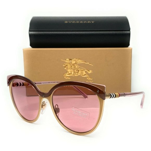 Burberry Women's Beige Matte Light Gold Sunglasses - Picture 1 of 3